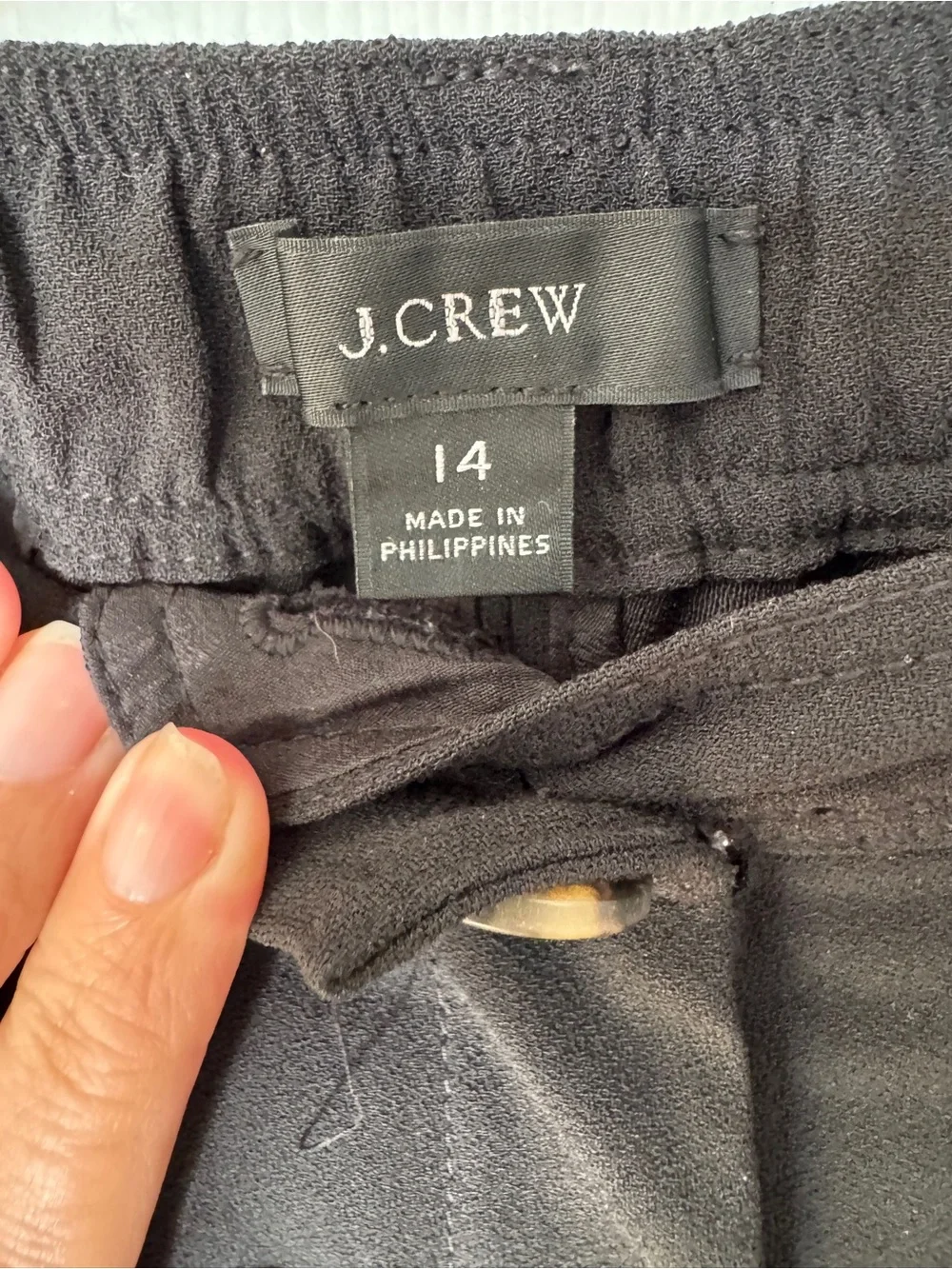 J Crew women’s tailored easy pants 365 crepe size 14. Black
